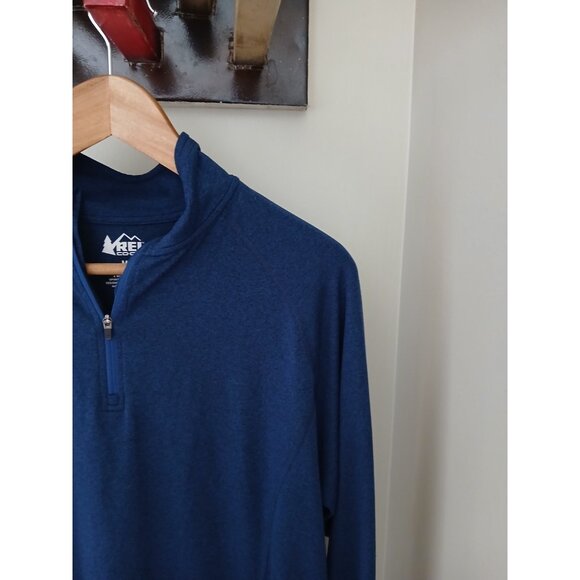 Rei Co Op Quarter Zip Tech Top Size Medium Blue Active Hiking Packable - Picture 3 of 10